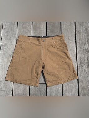 Kuhl Men’s Tan Flat-Front Performance Shorts 35 W